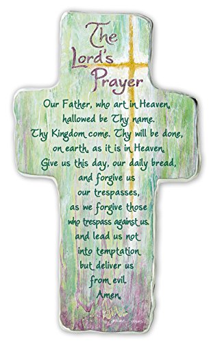 Cottage Garden The Lords Prayer Our Father Cross 8 x 10 Distressed Black Accent Picture Frame Plaque 